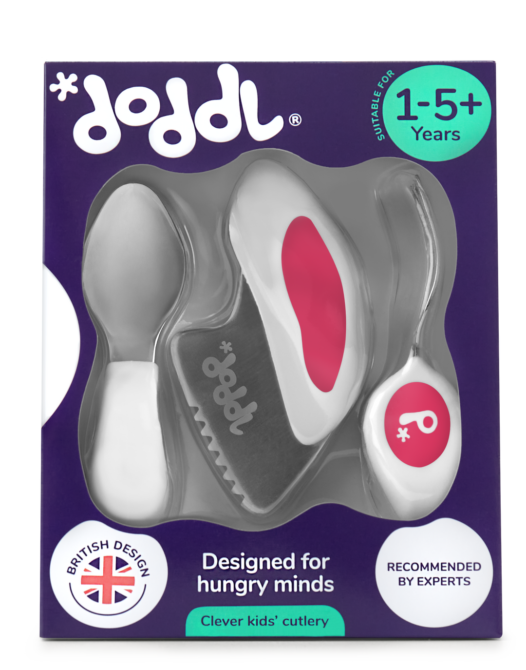 Doddl toddler spoon, fork &amp; knife cutlery set